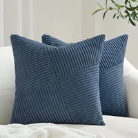 Bohemian Style Throw Pillow Covers Patchwork Corduroy Polyester,45x45CM, Decorative Cushion Cases Woven Texture - 18x18 Inches 3