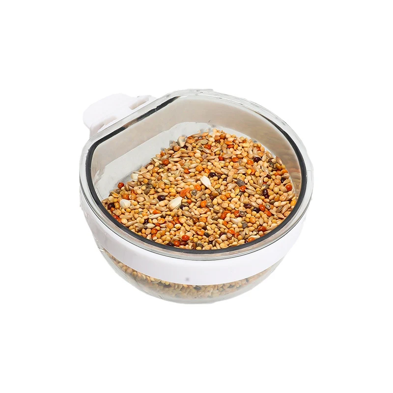 Bird Feeding Bowl Detachable Transparent Plastics Bowl Food Cup For Cage Convenient Hanging Parrots Water Feeder Pet Supplies 6
