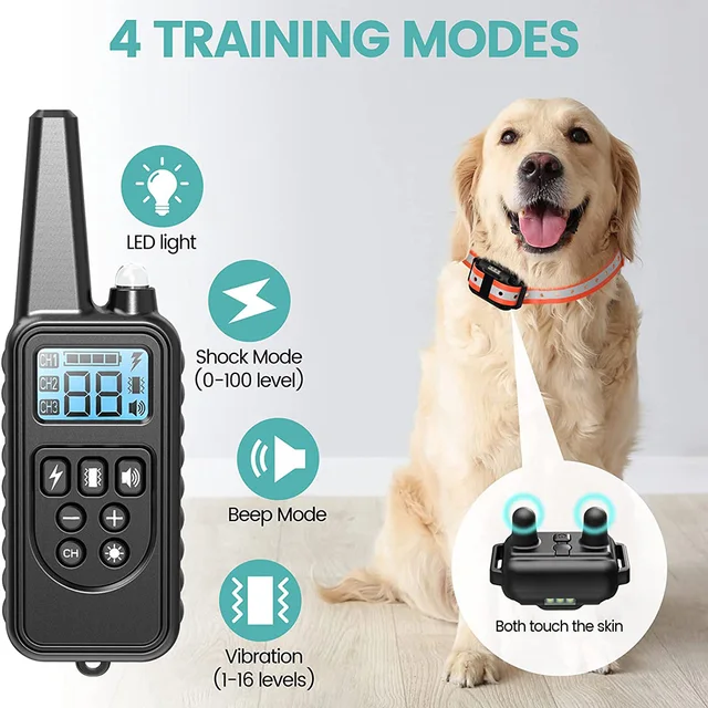 Electric Dog Training Collar Detachable Bark Rechargeable Anti Barking Shock Vibration Collar for All Dogs Pet with Clicker Electric Dog Training Collar Detachable Bark Rechargeable Anti Barking Shock Vibration Collar for All Dogs Pet with Clicker