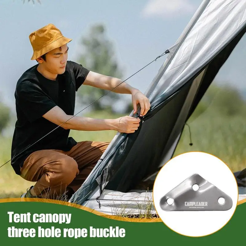 40pcs Tent Cord Adjusters - Black Plastic 3-Hole Rope Tensioners For Camping Gear
