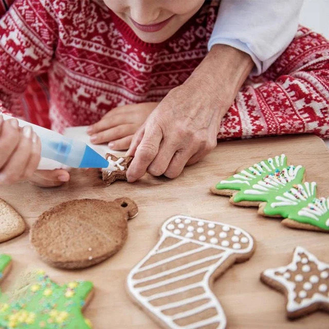 1 pièce Stylo d'écriture alimentaire en silicone et 4 buses de