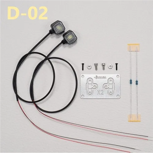 Square Spotlight LED Auxiliary Lights for 1/14 Tamiya RC Truck Trailer