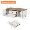 White Coffee Table with Storage Cabinet Rectangle Center Table with Drawer Tea Table for Living Room  Made of High Quality Wood 4