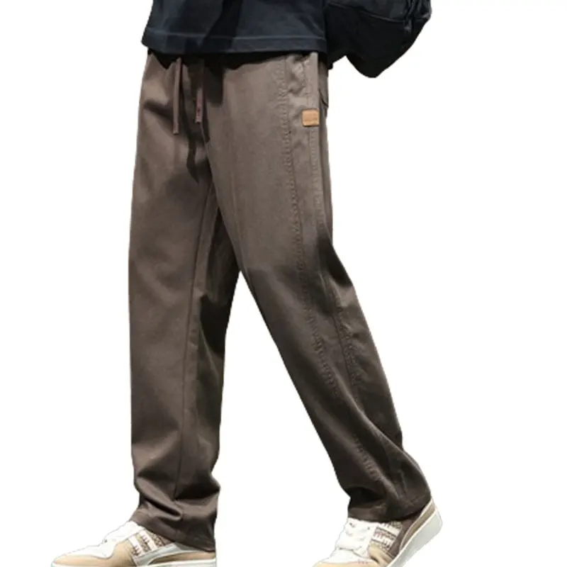 2024 Autumn Winter Elegant Fashion Harajuku Slim Fit Ropa Hombre Loose All Match Casual Pants Solid Pockets Straight Leg Pants