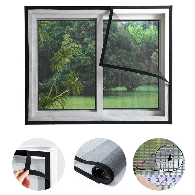 Mosquito proof gauze net, mosquito net, tulle, insect-proof curtain, window screen, self-adhesive,Summer, doors, custom sizes