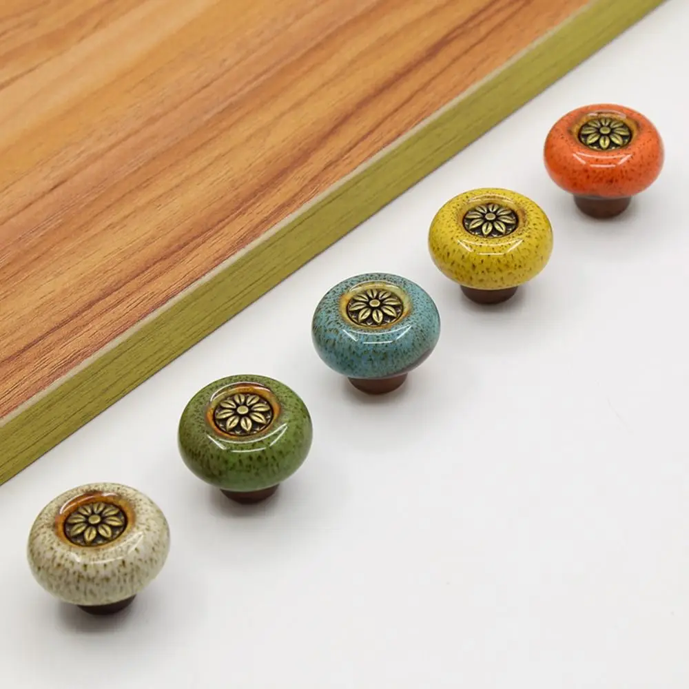 Single hole cabinet knob european style door pull handles zinc alloy vintage drawer knobs shoe cabinet