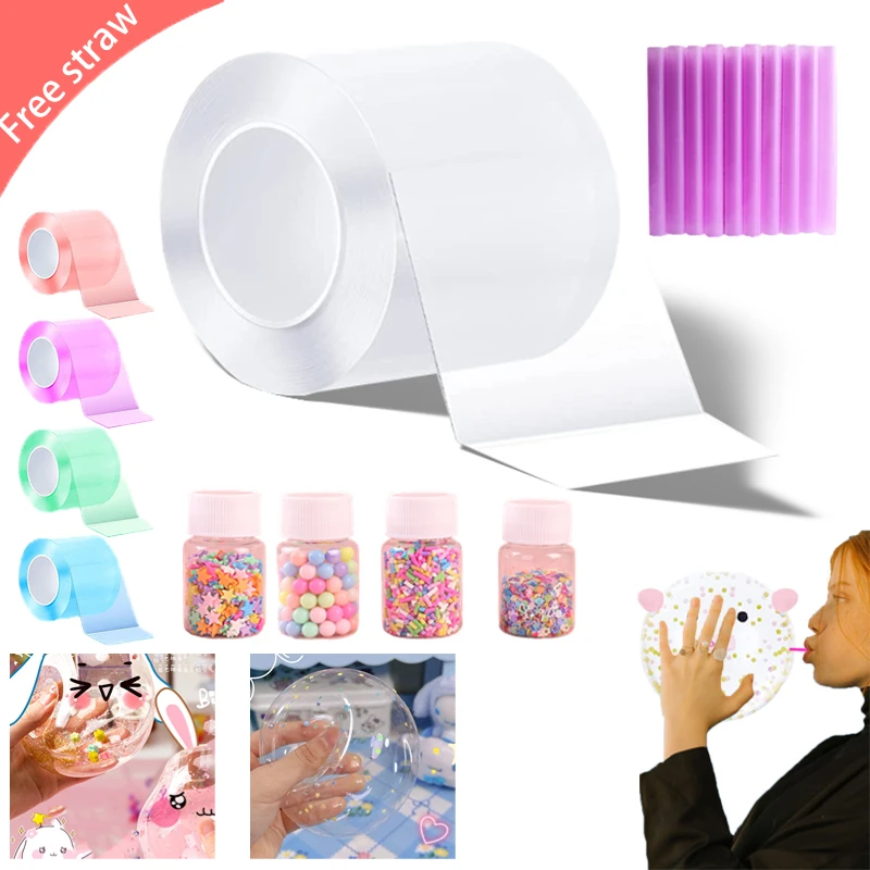

Blown Bubble Nano Tape DIY Toy Production Double Sided Adhesive Balloon Art Blown Bubble Children'S Decompression Toy Sticker