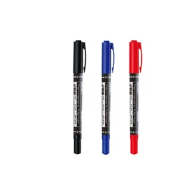 Dual Tip Waterproof Permanent Marker Set - Black, Blue, Red (3 - Pack) (Mix - Color - 3pcs)