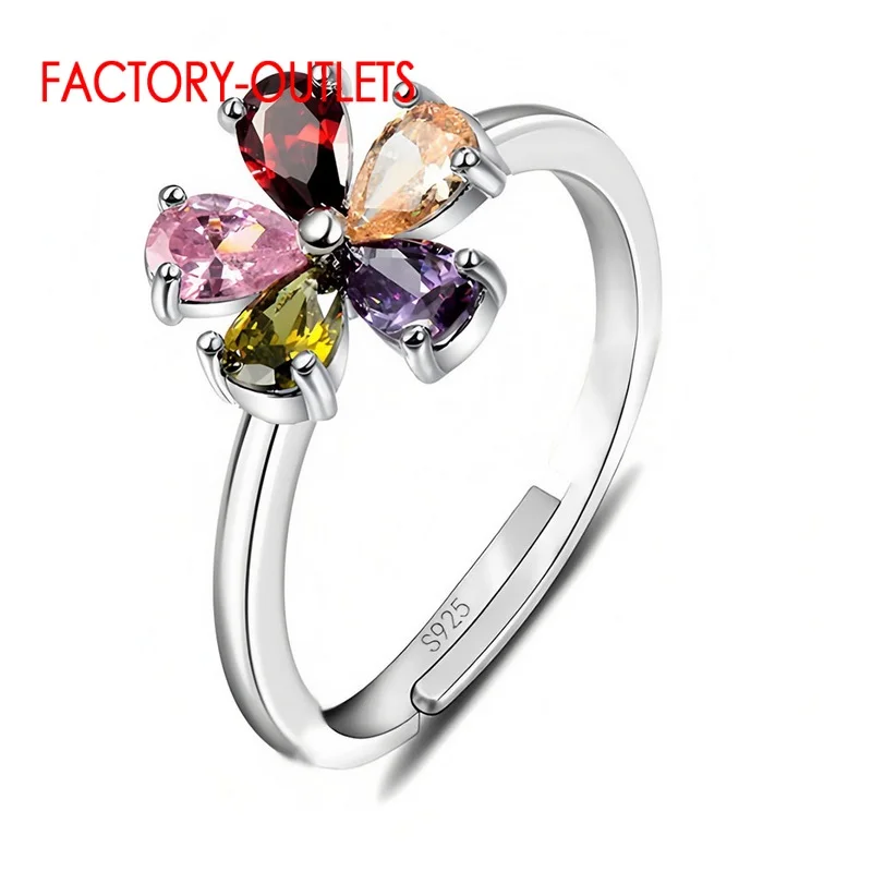 Engagement Ring Bridal Set 925 Sterling Silver Fashion Jewelry CZ Cubic Zirconia Plant Design Women Girls Lovers' Best Gift - 6