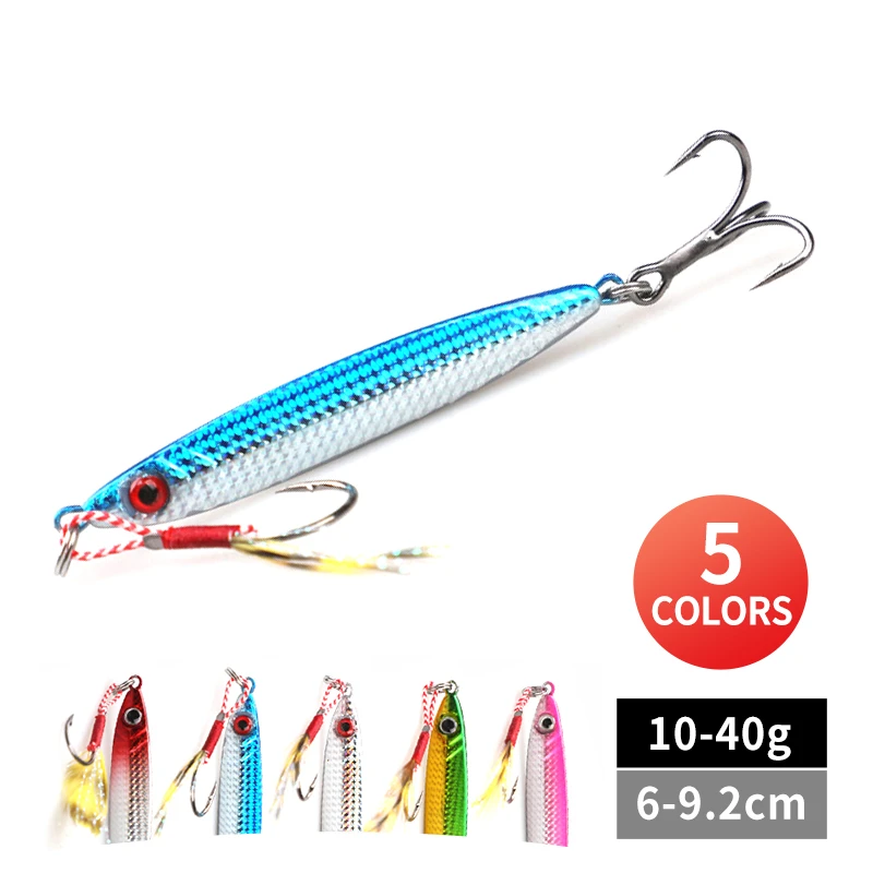 1PCS Quick Twitch Metal Jig Spoon Fishing Lure 10 40g Laser Shining