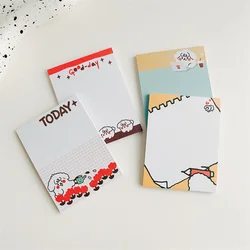 Bloc notes en forme de tulipe, coréen, Ins Kawaii, chien bouclé, dessin animé mignon, Mini carnet d'étudiant, papier pour Message de bureau, papeterie scolaire, 50 feuilles 