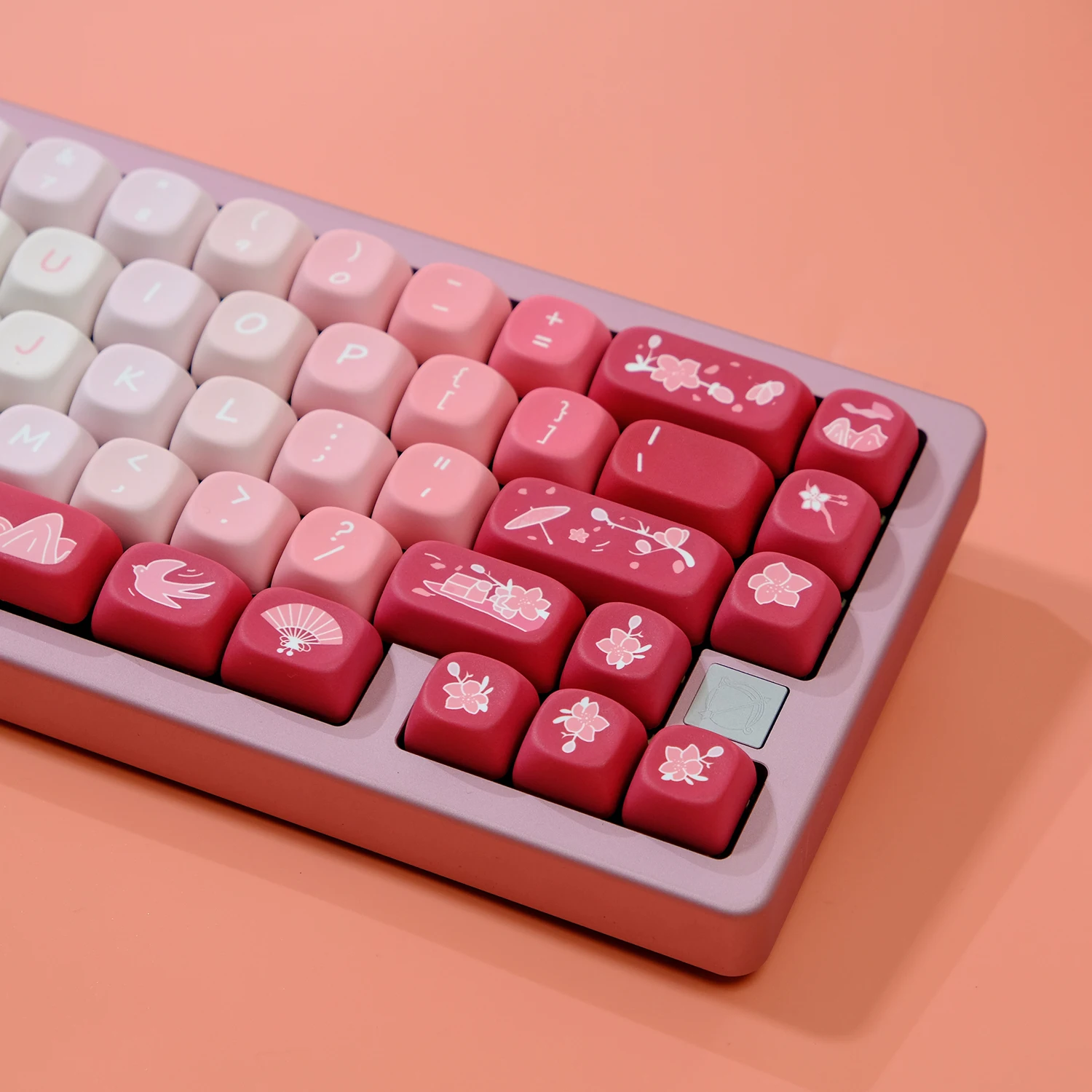 Peach Blossom Gradiente Keycaps Keycap Perfil Moa Sublimação Dye Pbt Teclado Mecânico Interruptor mx 61 68 67 87 84 98 - Imagem 4