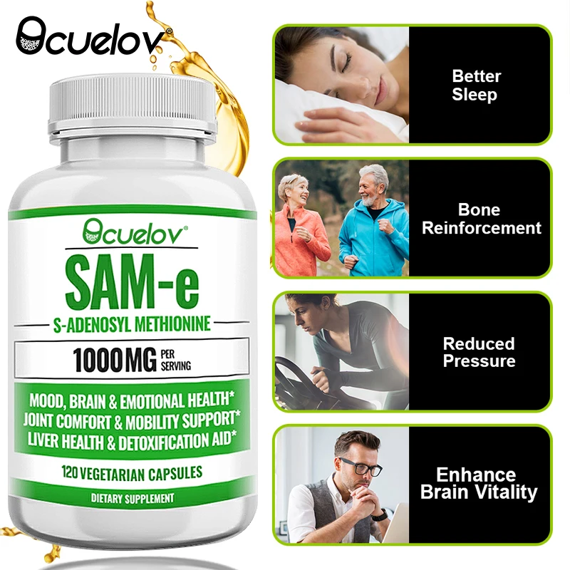 

SAM-e Supplement, Supports Liver, Brain Health, 1000 Mg/Serving, Vegan, Non-GMO, Gluten-Free