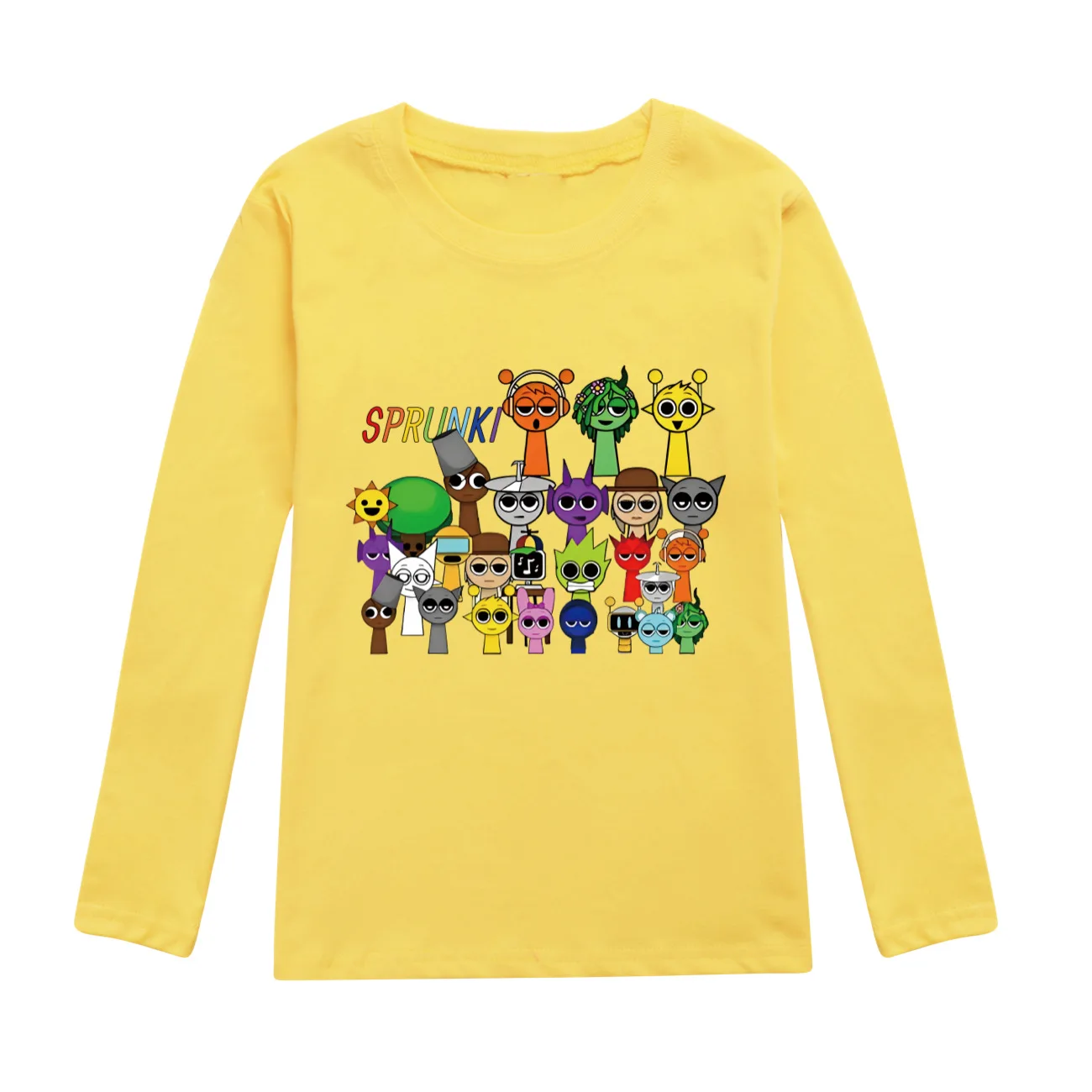Cute Sprunki Cartoon Clothes Autumn Kids Game Incredibox T Shirt Baby Girls Long Sleeve Tops Toddler Boys O-neck Cotton T-shirt 6
