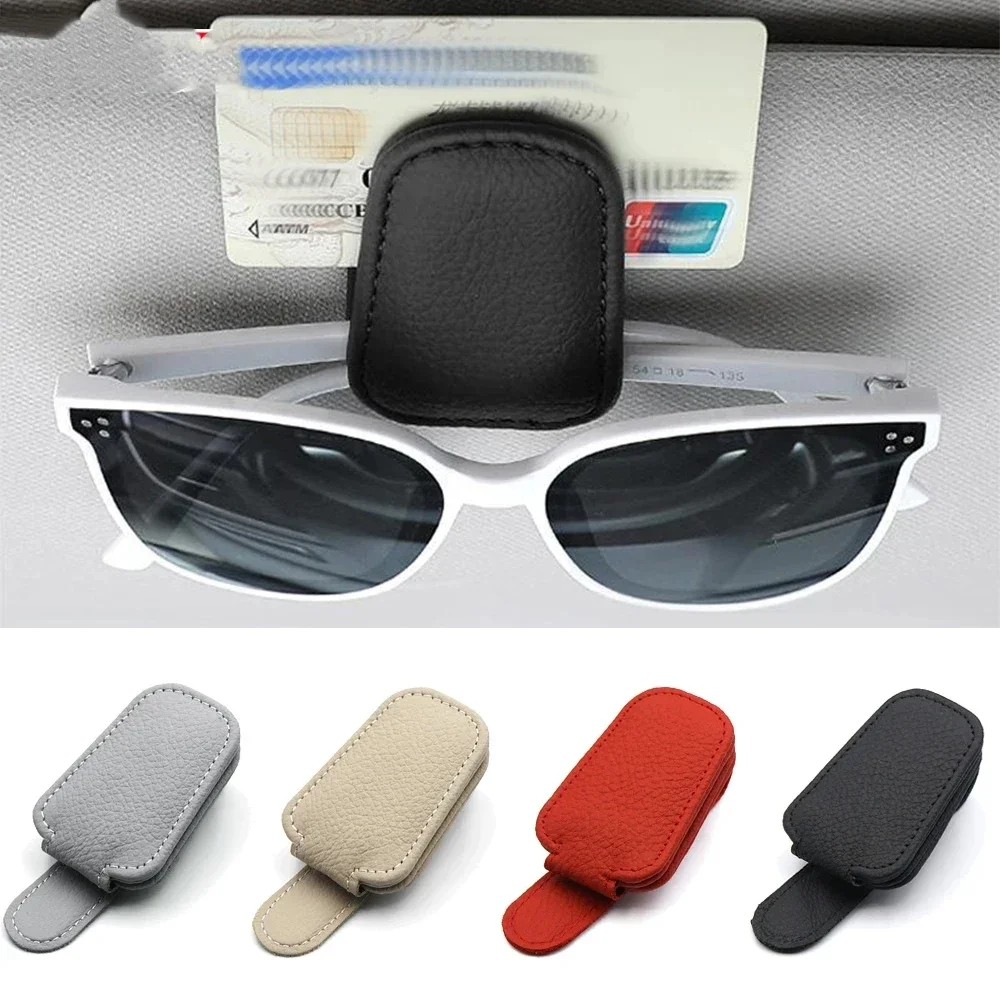Sunglasses Holder Sun Visor Clip Leather Car