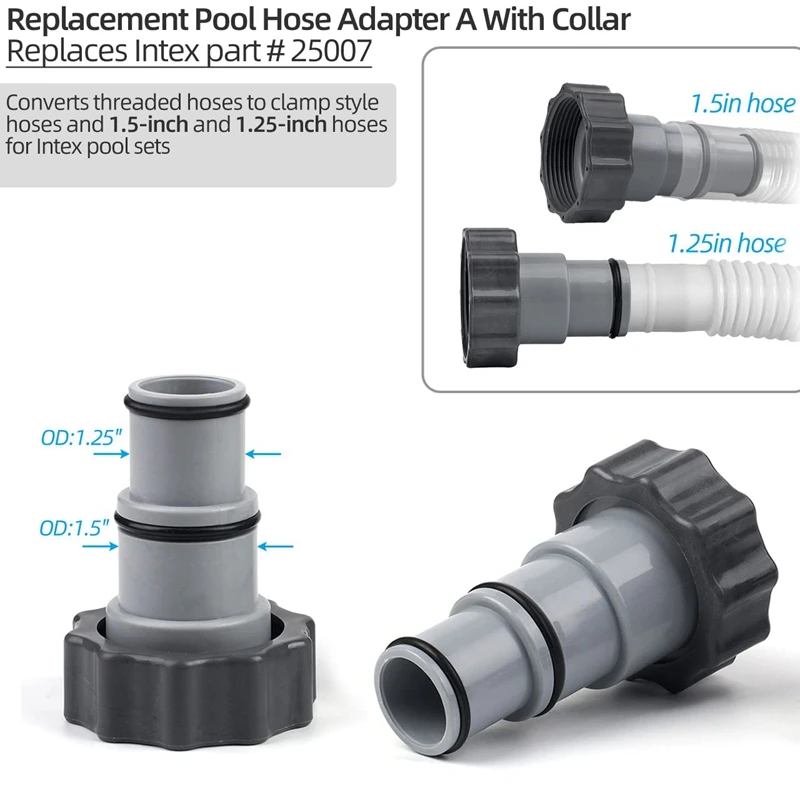 CJBIN Pool Hose Adapter 32 mm to 38 mm, Pack of 2 Pool Hose