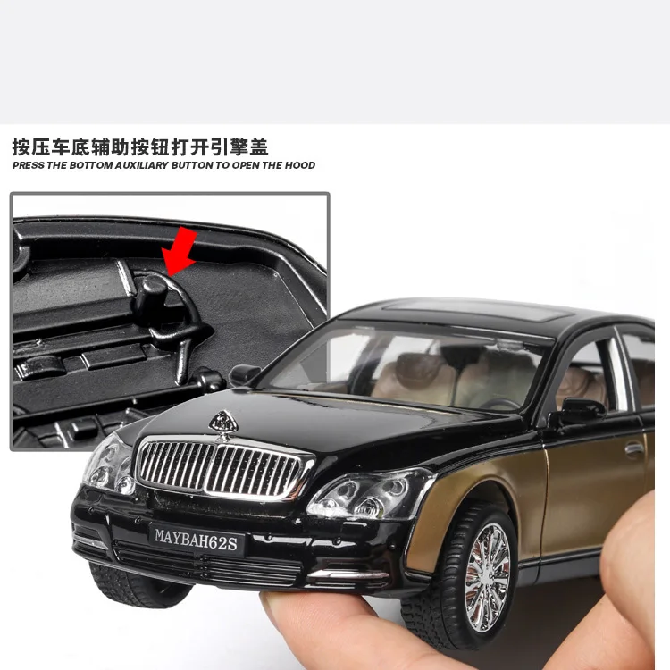 1/24 Scale Benz Maybach 62S Diecast Model Car Alloy Pull Back Car