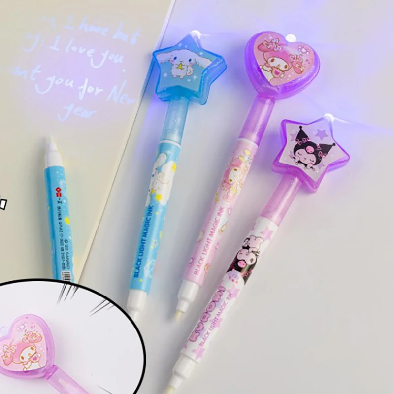 

1 шт. Sanrio серия невидимая нейтральная ручка Милая аниме секрет с УФ-лампой Студент Дети письма Начальная школа канцелярские принадлежности