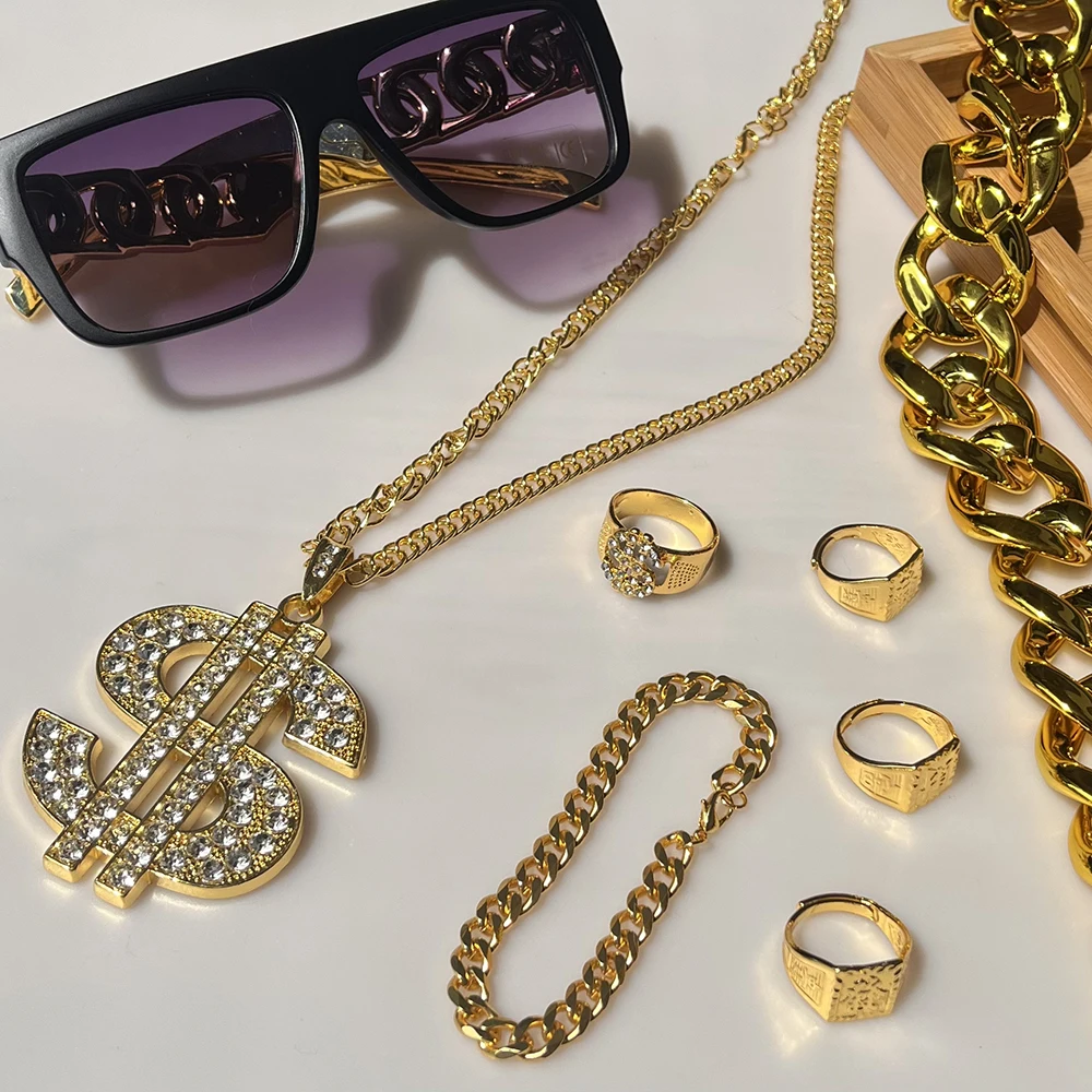 80s 90s Hip Hop Costume Kit Rapper Accessories Outfit For Men Women Halloween - View #7