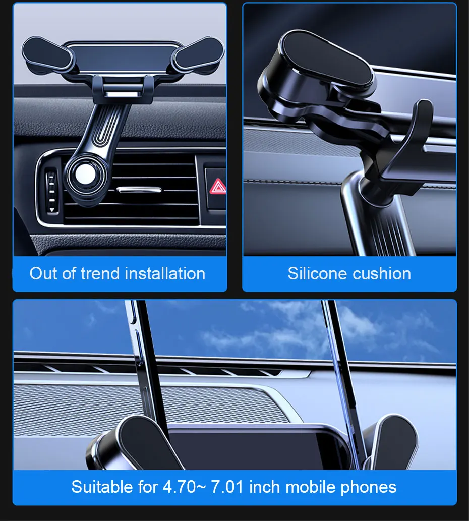 SEAMETAL Universeller Auto-Handyhalter, 360 Grad drehbar, für Lüftungsschlitze im Auto, GPS-Ständer im Auto für iPhone, Xiaomi, Huawei – Detail 8