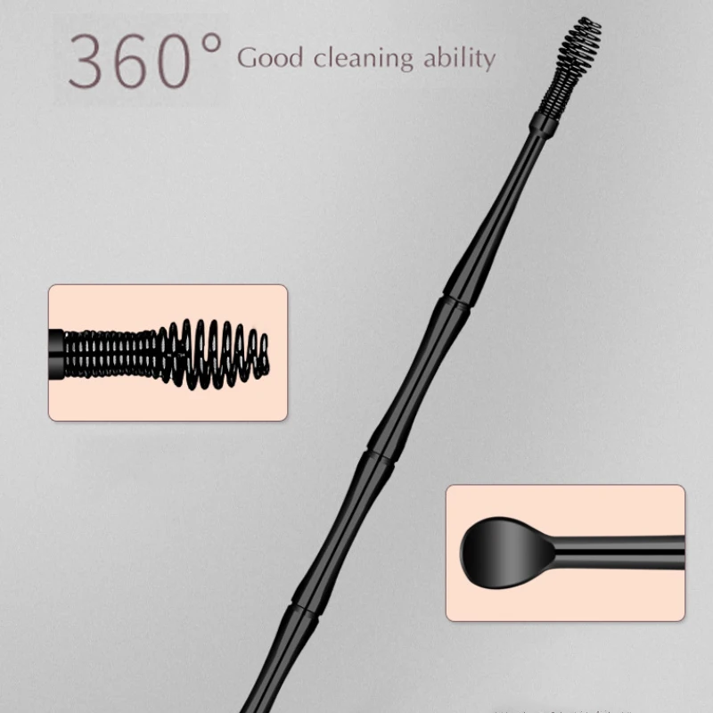 Soft Silicone Earwax Remover Portable Ear Cleaner Stainless Steel 2 Head Picks Pick Wax Removal Tool Cleaning Sticks Earpick 3