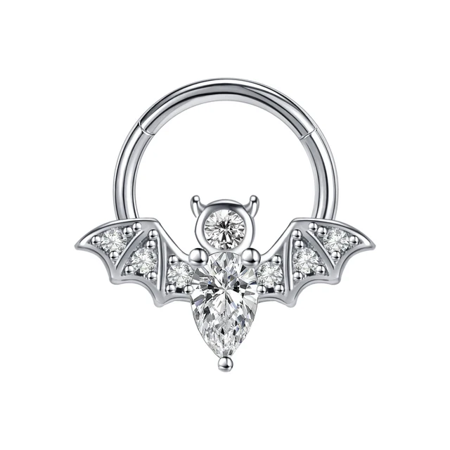 Butterfly Nose Piercing Ring Nase Septum Piercing Ring Titanium Steel Nariz Piercing Ear Cartilage Tragus Goth Piercing Nez Opal Style27