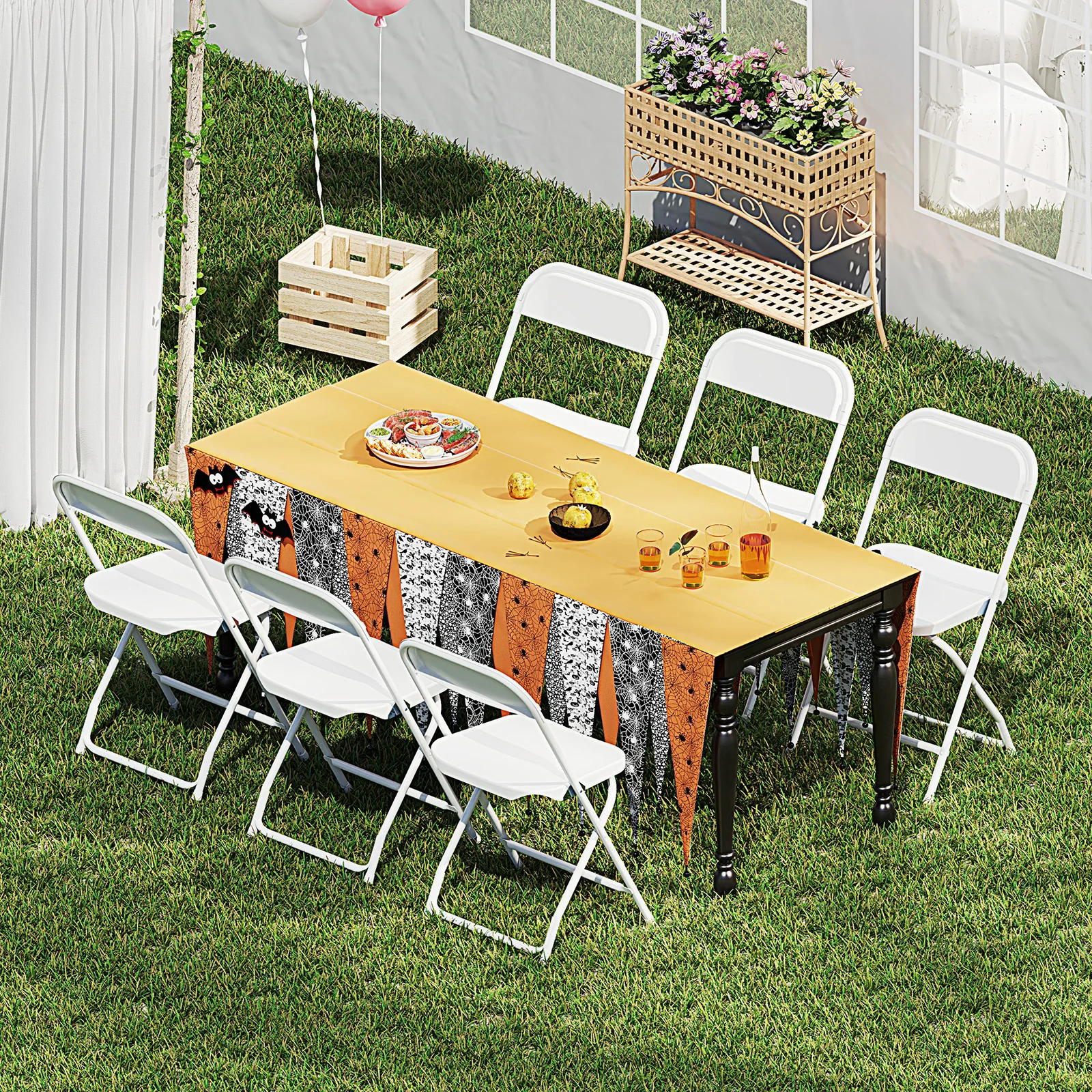 JHK 4/6 Pack Plastic Folding Chair 330LB Load Capacity Living Room Dinner Chairs Lightweight Portable Indoor/Outdoor Home Office