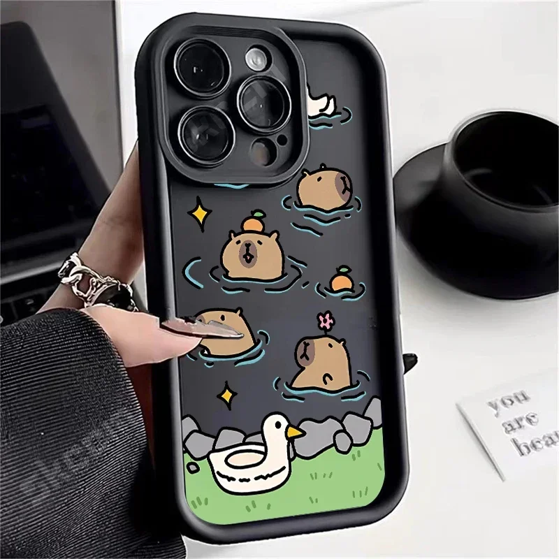 Capybara-Themed Soft Silicone Shockproof Phone Case - Cute and Fun Design