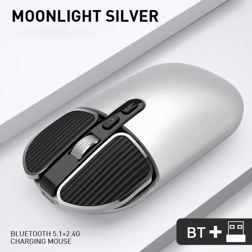 Беспроводная Bluetooth-мышь BLUELANS M203, Двухрежимная заряжаемая оптическая эргономичная мышь для ПК, ноутбука