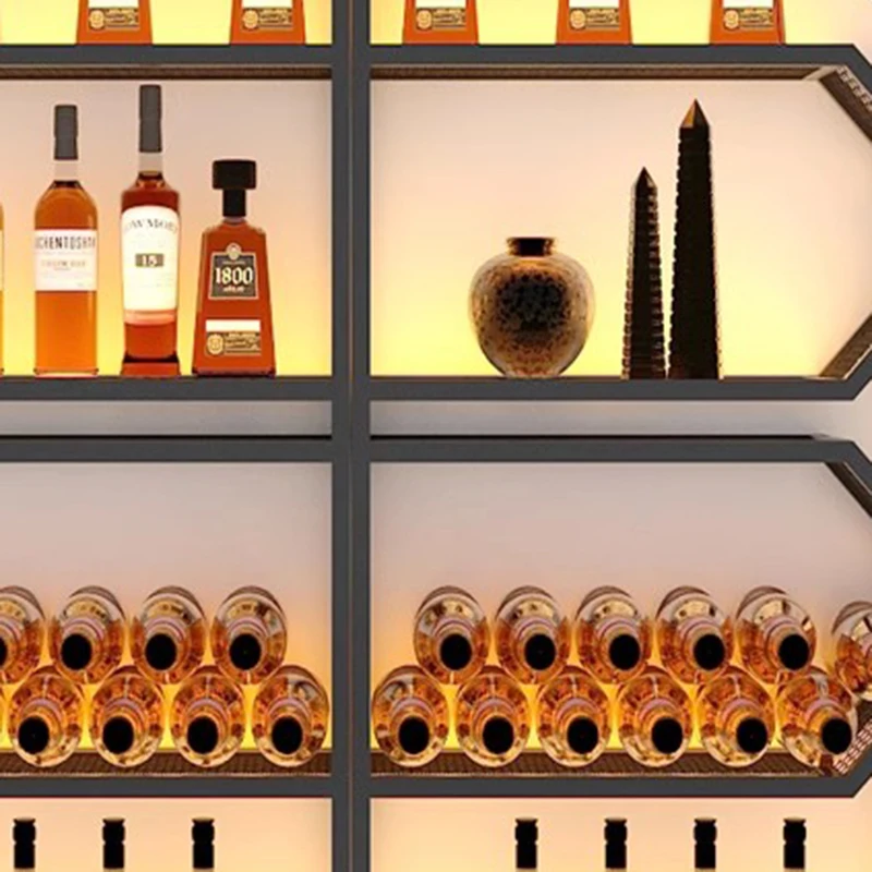 Storage Display Wine Cabinets Inverted Retail Small Restaurant Commercial Wine Rack Mobile Buffet Mueble Para Vino Furnitures
