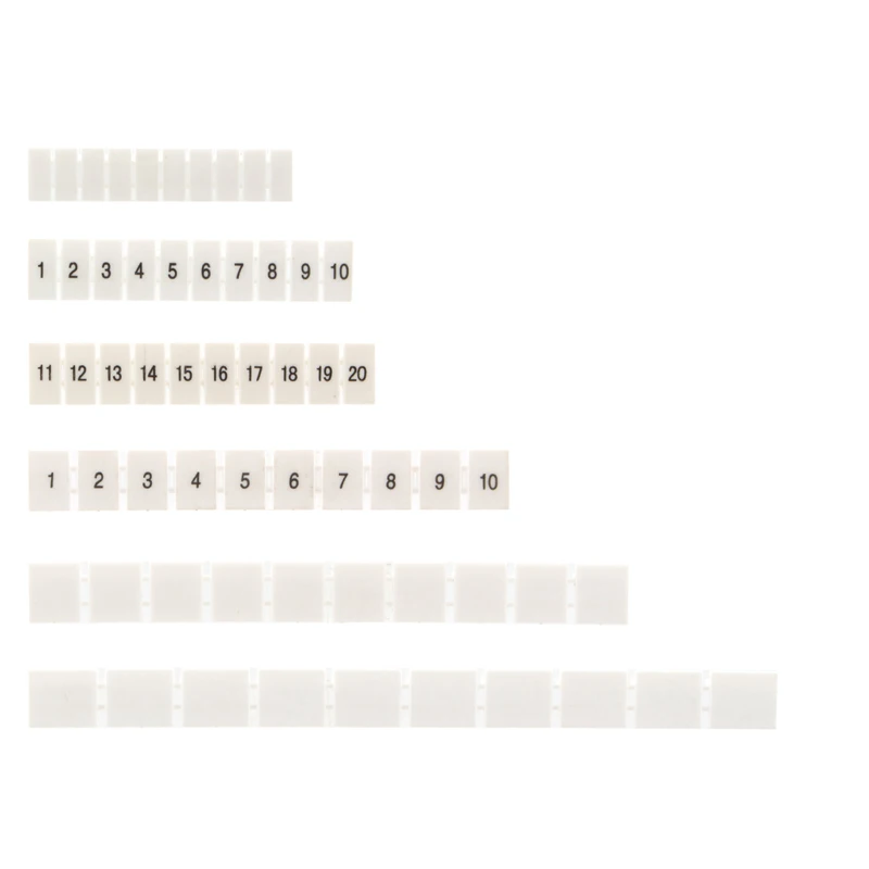 10Pcs ZB-6 Marker Strips Numbering Blank UK2.5 UK2.5B DIKD-1.5PT-4 ST-4 UKK5 DIN Rail Terminal Block ZB6 ZB 6 Wire Connectors Din Rail Terminal Block