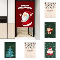 Christmas Door Curtain Partition Curtain Festival New Year Decor Bedroom Kitchen Entrance Hanging Half-Curtain Doorway Curtain 1