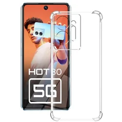 Shockproof Clear Soft Silicone Phone Case - Transparent Protective Cover for InfinixHot30Play NFC (Shockproof Case)