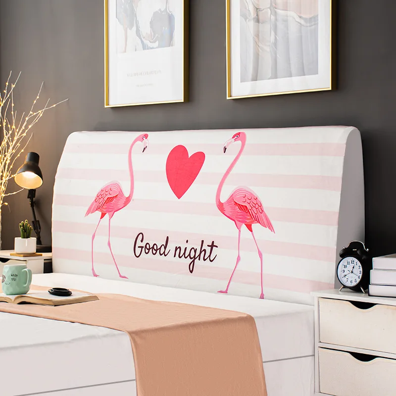 Bed Headboard Cover Printed Elastic All-inclusive Bed Head Cover Washable Universal Size For Home Hotel Banquet