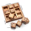 Tic Tac Toe Wood XO Chess Board Game 3D Puzzle Brain Teaser Fun Logic Challenges Adults Children Educational Toys 5