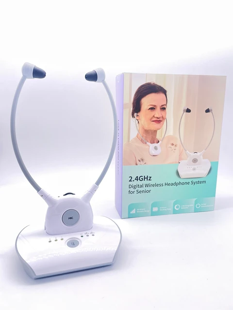 Casque TV sans fil pour amplification avec entrée optique du son pour  malentendants