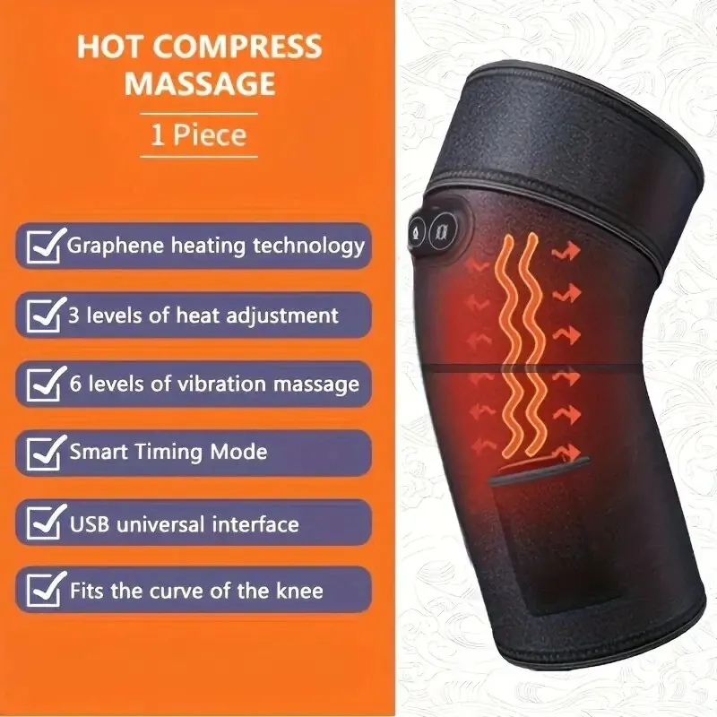 Electric Heating Massage Kneecap Cover Joint Hot Compress Warm Massage Instrument Moxibustion Heated Knee Pads