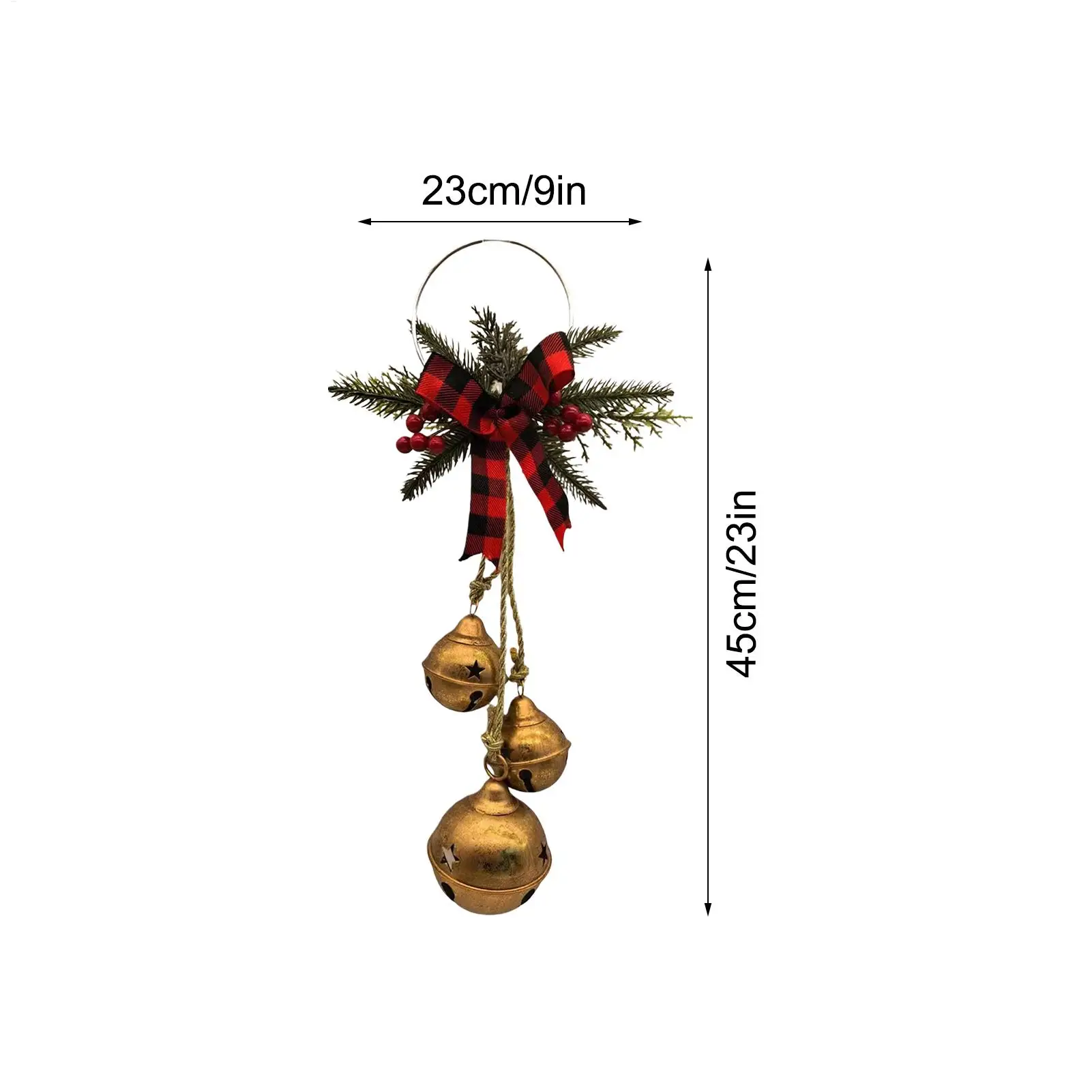 Bell Ornaments For Christmas Tree Metal Rustic Festive Bowknot Tree Hanger Bells Christmas Farmhouse Ornaments For Front Door
