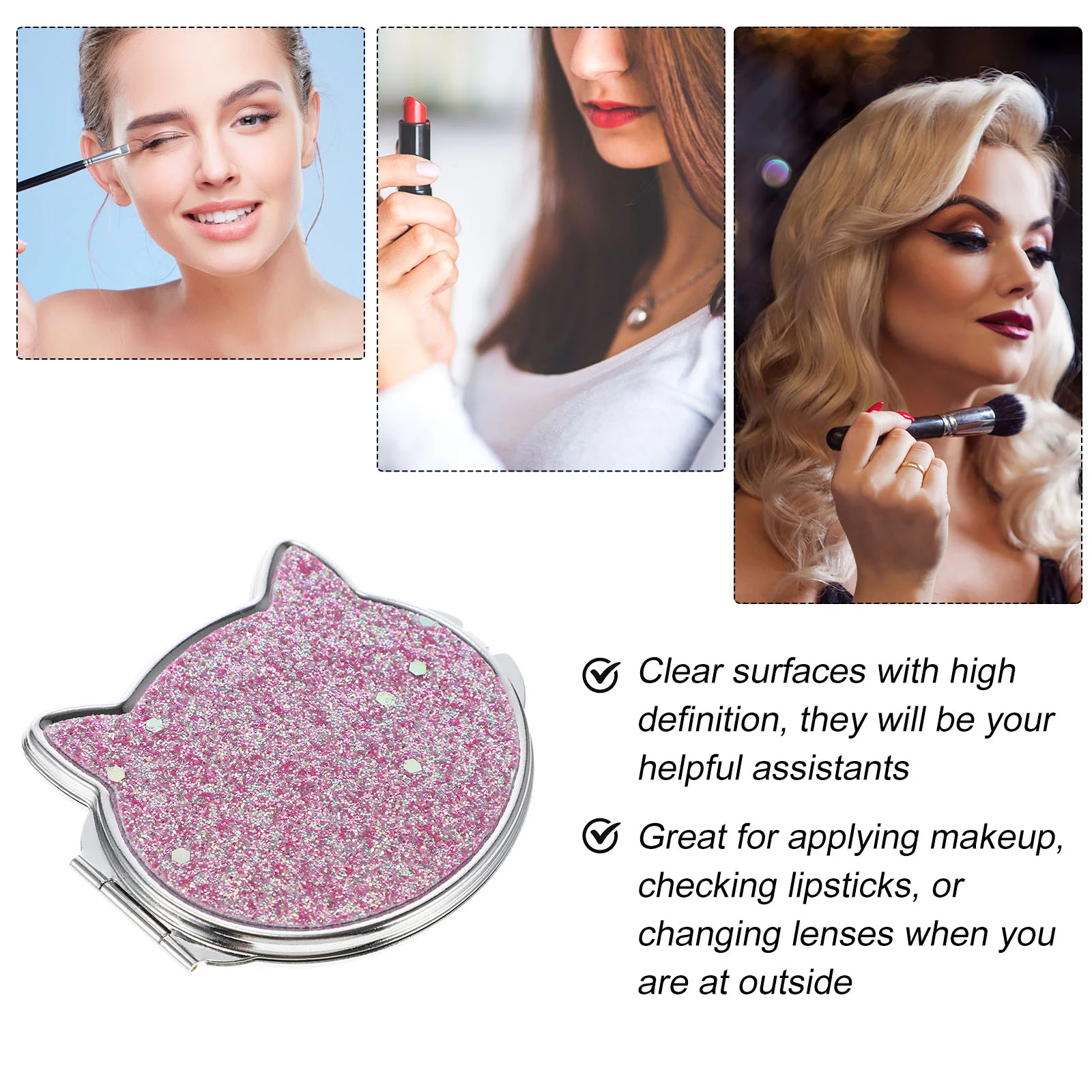 

Folding Mirror Portable Women Vanity Mirror Creative Pocket Mirror