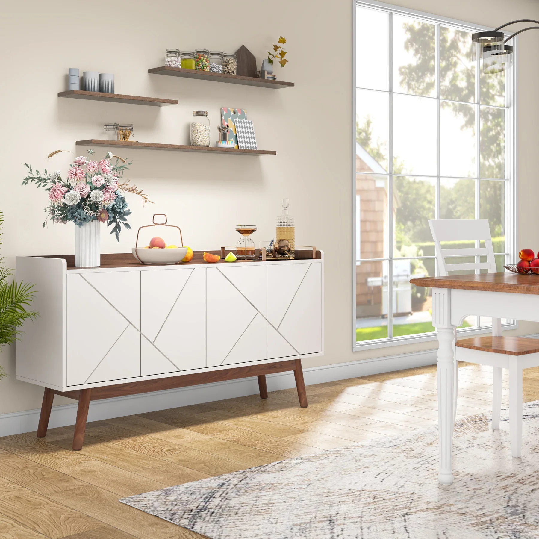 Tribesigns Sideboard Storage Cabinet Modern Buffets & Sideboards Cabinet with Storage, Accent Kitchen Storage
