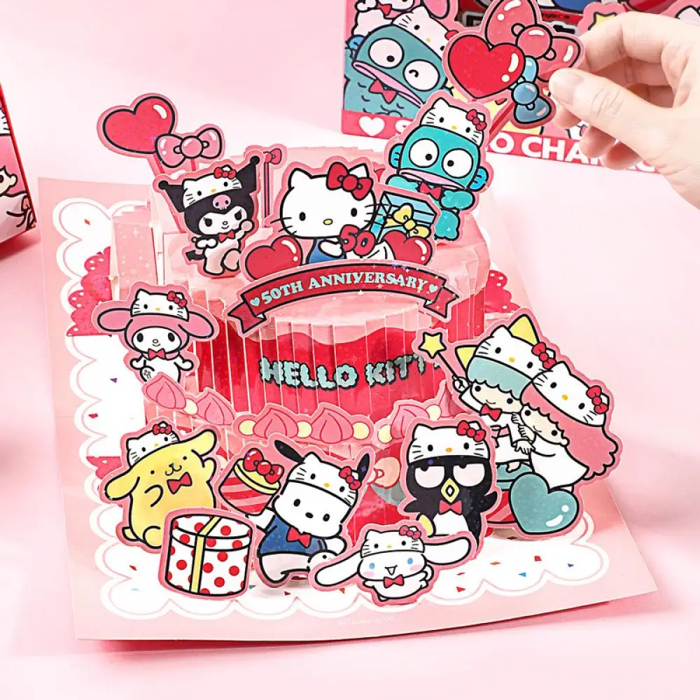 

Anime Kawaii Sanrio Kuromi My Melody Tailor Free Diy Stereo Cake Cute Folding Quiet Book Handmade Holiday Gifts for Couples