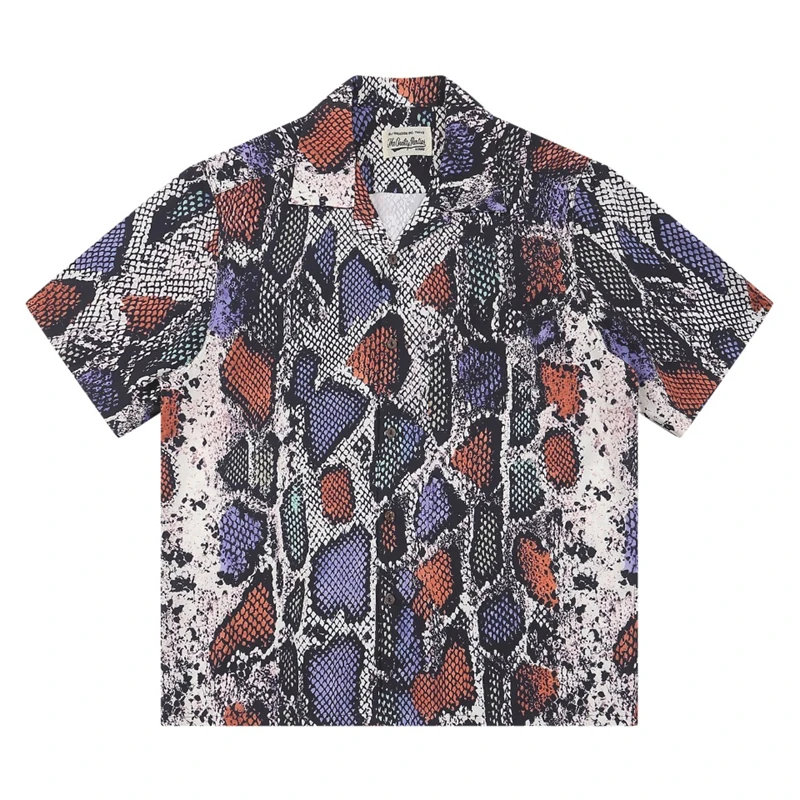 

Snake Print WACKO MARIA Shirt 2023ss Men Women 1:1 Top Quality Short Sleeve Hawaii Beach Shirts