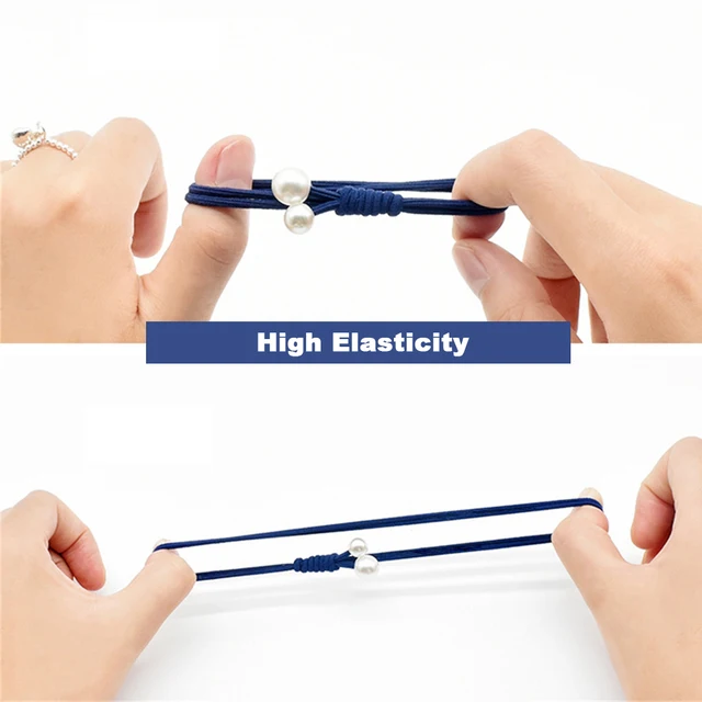 12pcs/set Lovely High Elastic Hair Ties Pearl Bow Ponytail Holder Hair Rope Hair Accessories For Girls Women