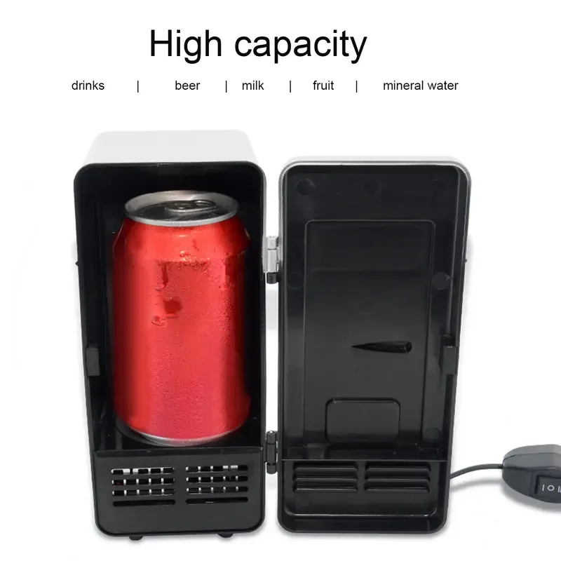 Mini Fridge USB Powered Car Drink Cooler Insulated Cooling Energy Saving Semiconductor Refrigeration