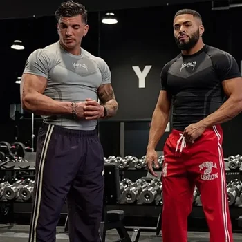 Men's Summer Quick Dry Breathable Basketball Outdoor Running Fitness T-Shirt Elastic Sportswear Comfortable Casual Tee 3