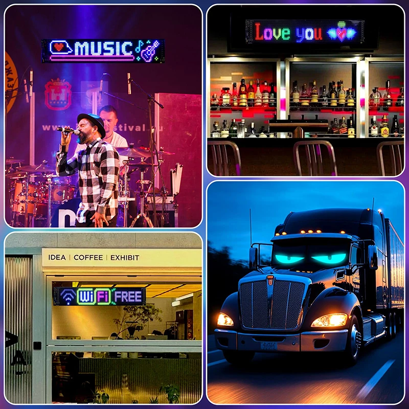 LED Display Demon Eyes Car LED Logo APP LED Matrix Pixel Panel Night Light DIY Programmable Flexible for Car Truck Accessorie