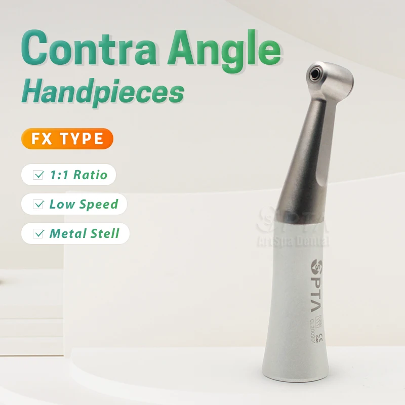 

Oral Care With Professional Dental FX Type 1:1 Contra Angle Handpiece Slow Speed External Push Button Low Speed Air Turbine Tool