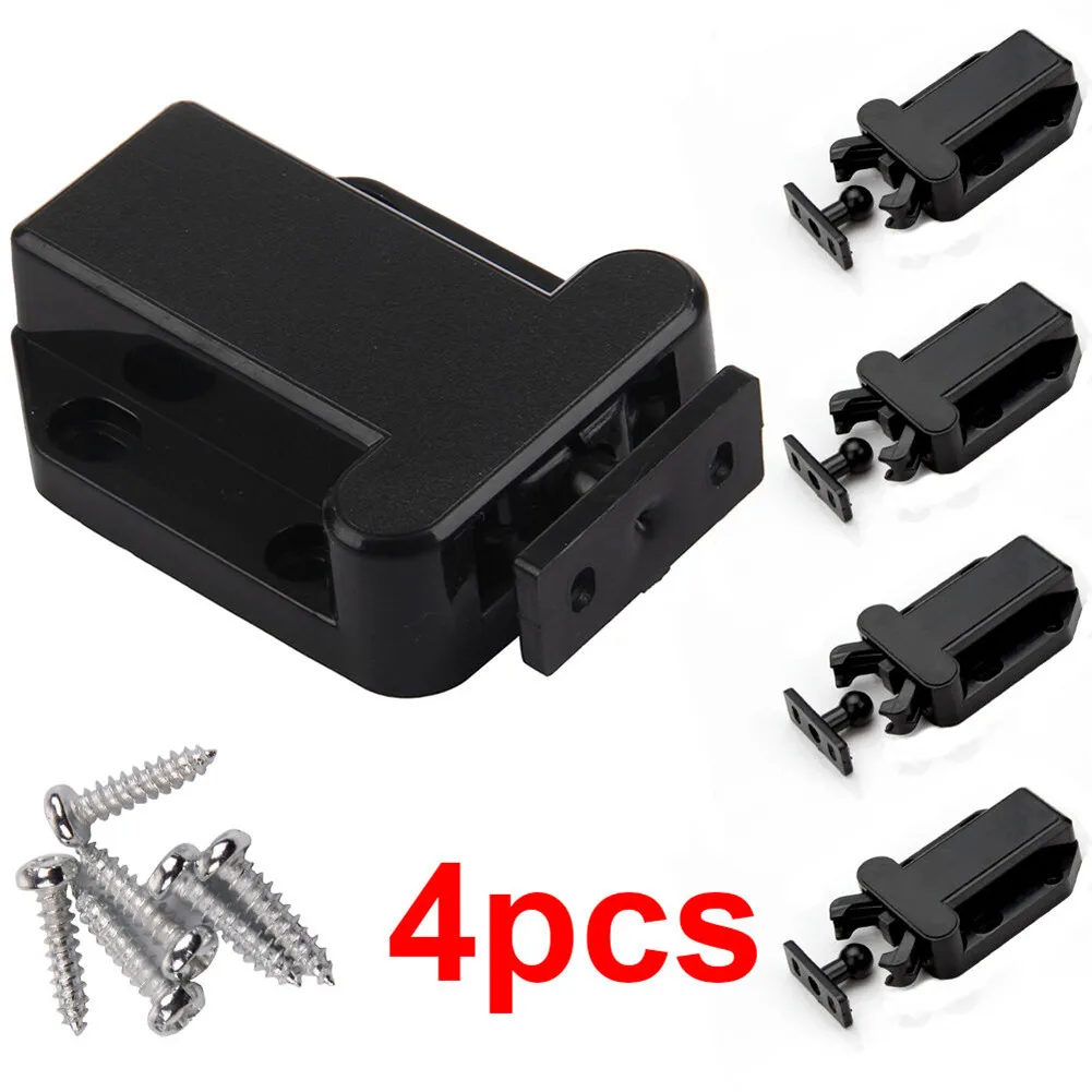 Description Picture 4 of item4pcs Push To Open Beetles Drawer Cabinet Latch With Screw Release Cupboard Doors Cabinet Door Rebounder Door Stopper Accessory