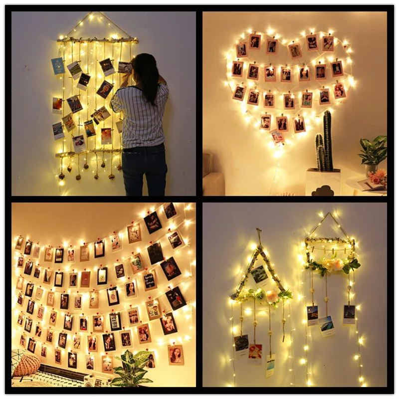 2M/5M/10M LED Photo Clip Lights String Fairy Lights Battery Box Garland Bedroom Home Party Photo Wall Wedding Christmas Decor - Image 6