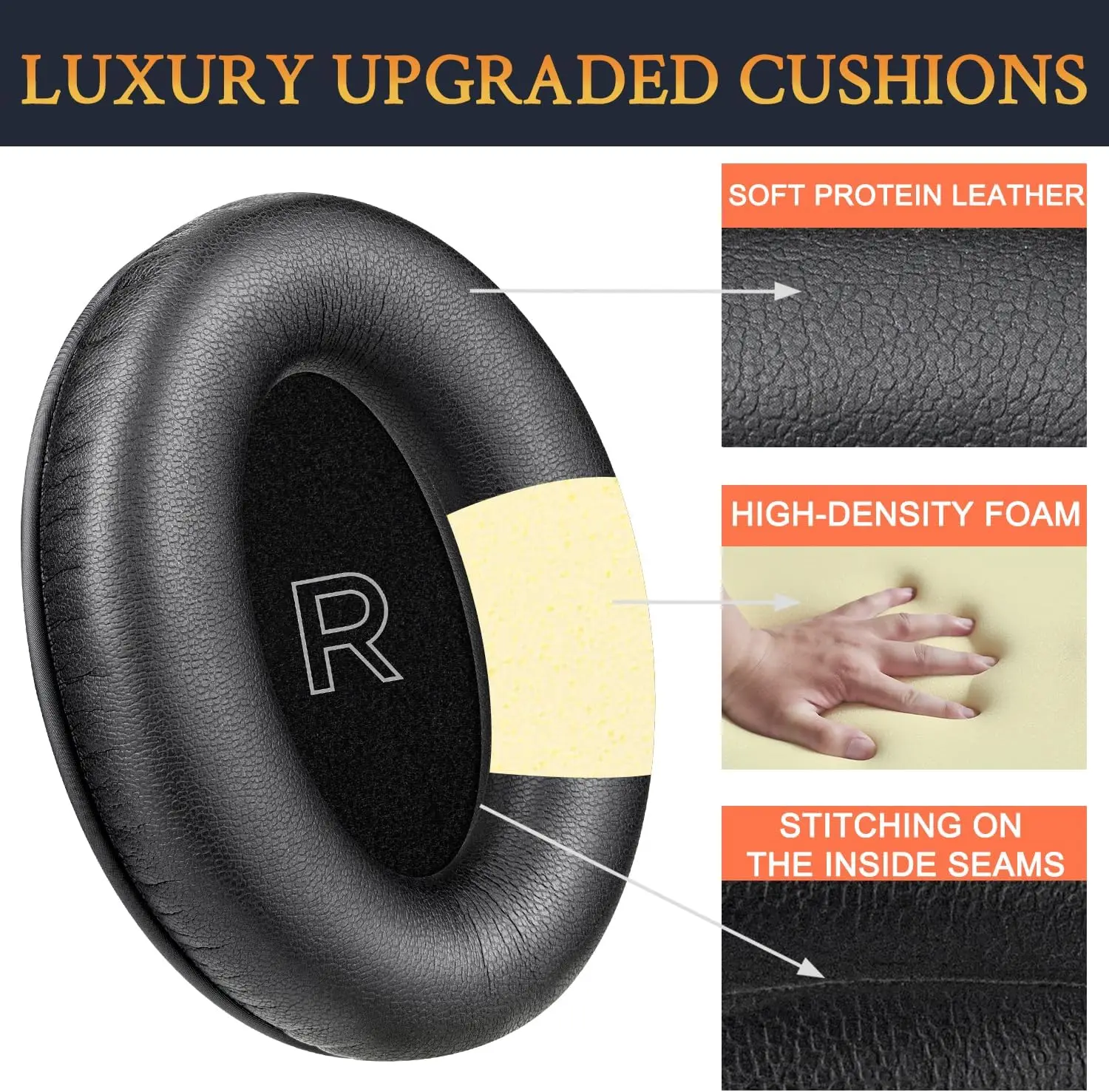 Headphone Earpads for Bose Aviation A30 Soft Protein Leather Ear Pads Cushions Earpads High Density Memory Foam